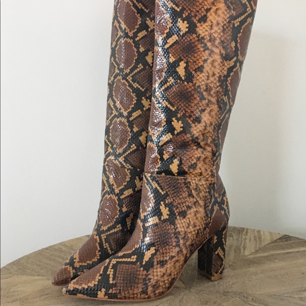 Never worn Ulla Johnson Knee High Snakeskin Boots